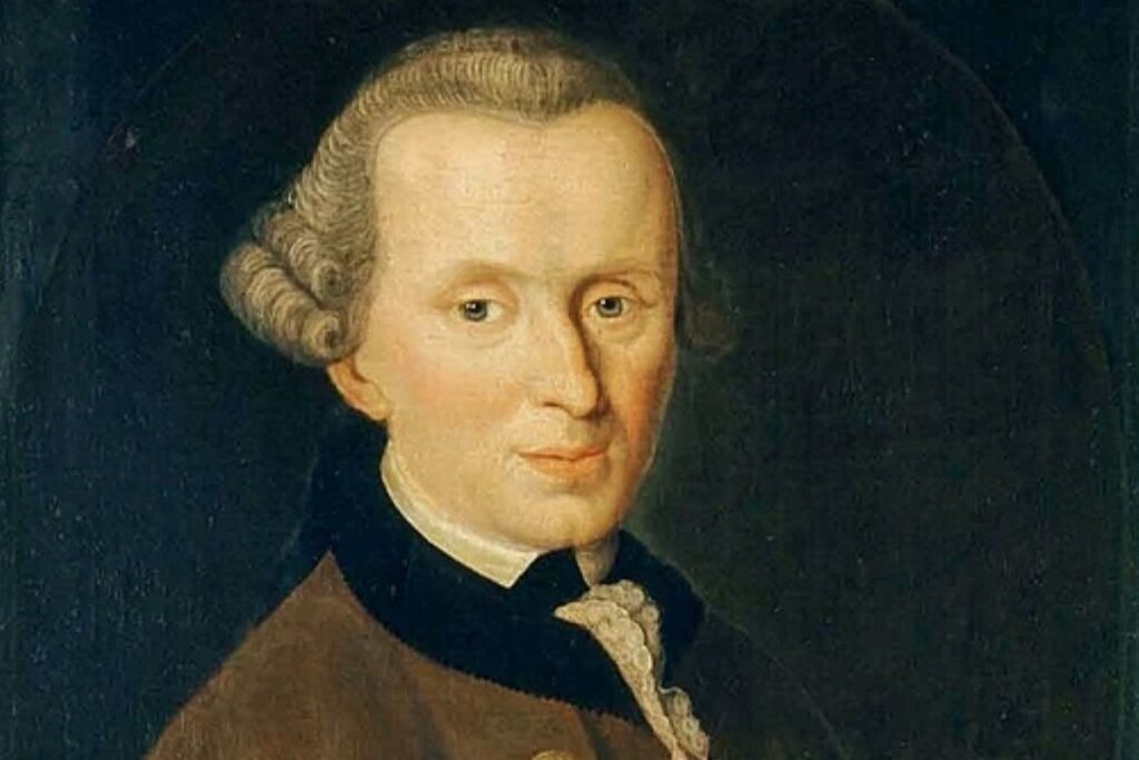 Porträt eines Mannes mit gepudertem Haar, hoher Stirn und feierlicher Kleidung aus dem 18. Jahrhundert vor einem dunklen Hintergrund.